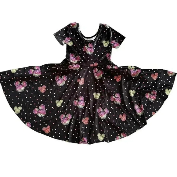 Wild Rich Kids Other - Wild Rich Kids Velvet Disco Mickey Twirl Dress - youth 11/12
